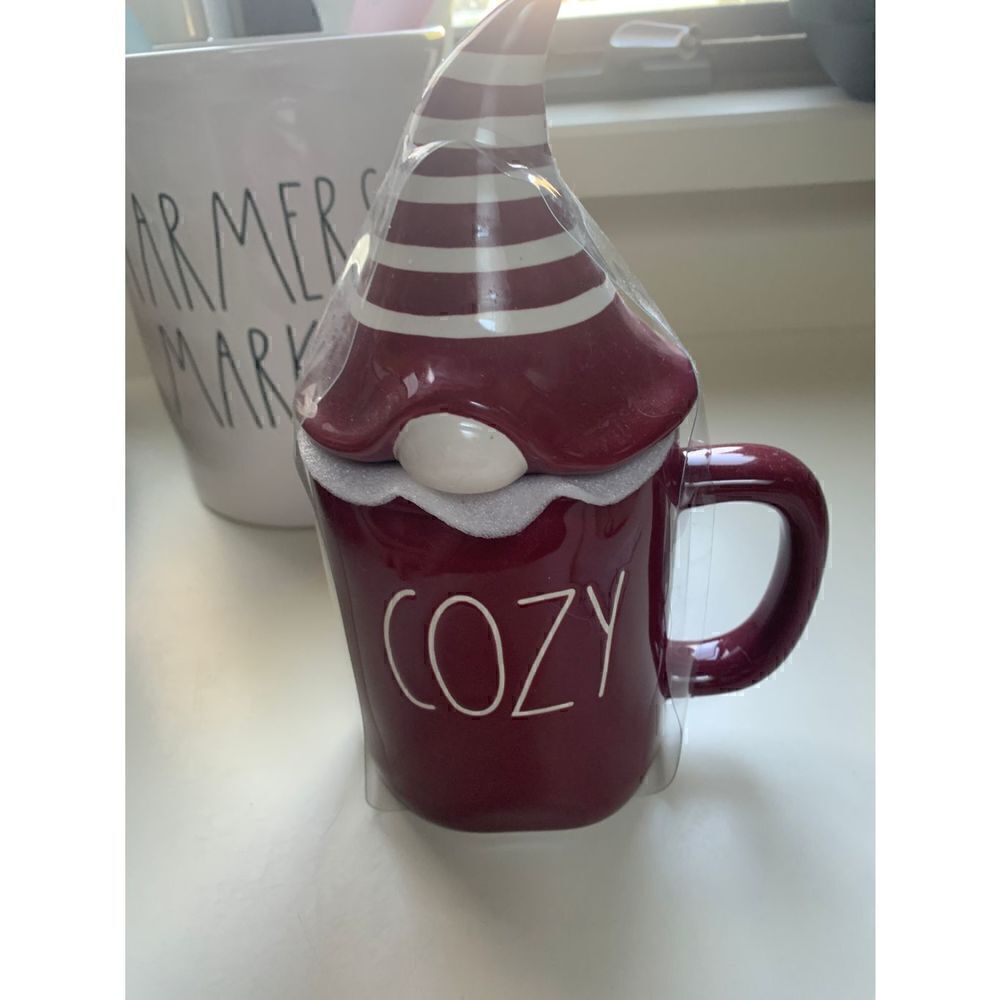 NEW Rae Dunn Magenta LL RED "COZY" GNOME with Topper